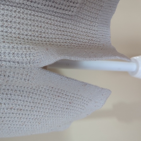 L.L. Bean Marled Open Front Open Weave Cardigan MEDIUM Beige Cream - Picture 10 of 16